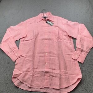 Vilebrequin Shirt Mens Small Pink Linen Sloop Chemise Button Front Casual Resort